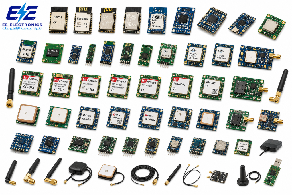 Communication Modules (Wi Fi, Bluetooth, LoRa, GSM, GPS)